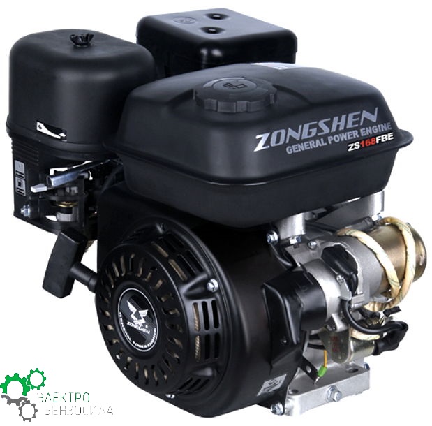 Двигатель  ZONGSHEN ZS168FBE (4Т, 6,5 л.с., 196 куб.см, D=20 мм, эл/старт)